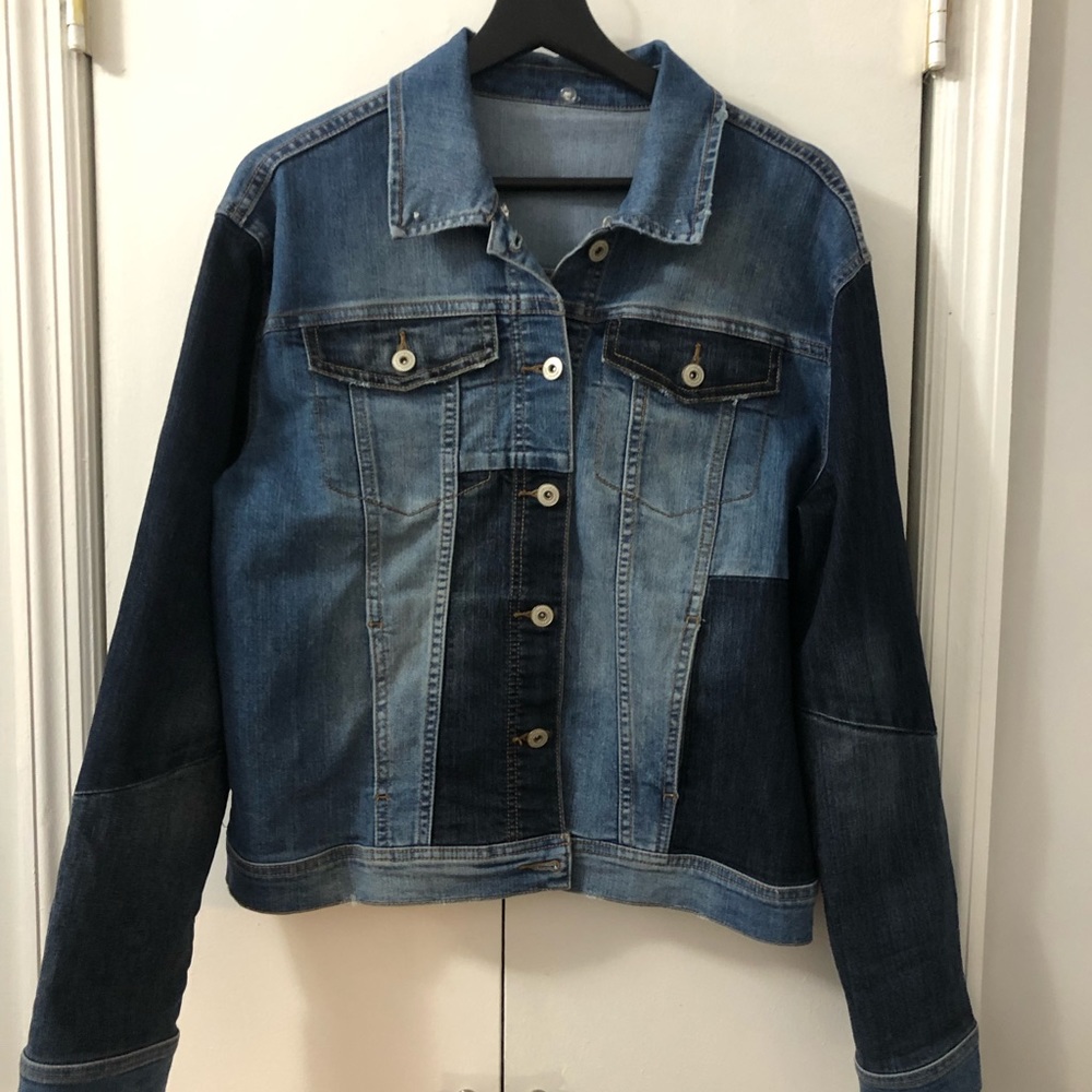 Color Block Denim Jean Jacket